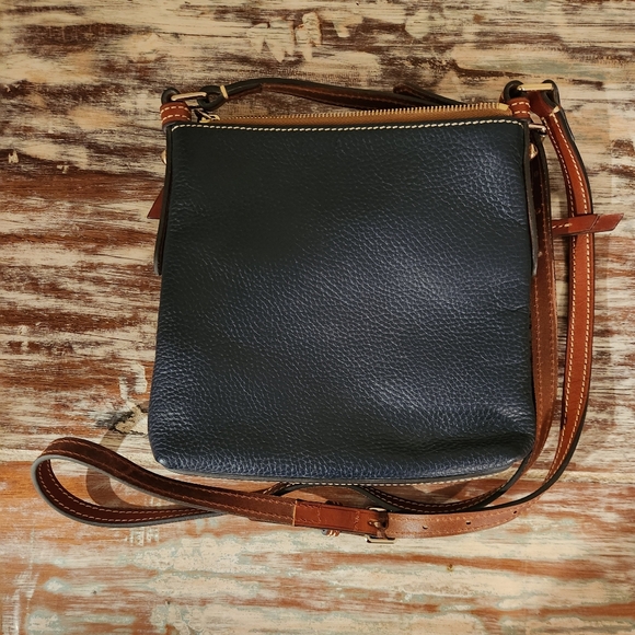 Dooney & Bourke Pebble Grain Letter Carrier Crossbody Midnight Blue - Picture 6 of 16